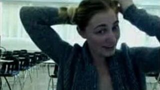 OH no my cute sexy Girl masturbating in a classroom gets caught by camery porn video