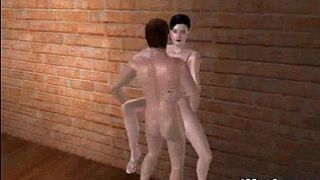 A sexy 3D brunette babe is getting fucked by a big cock porn video